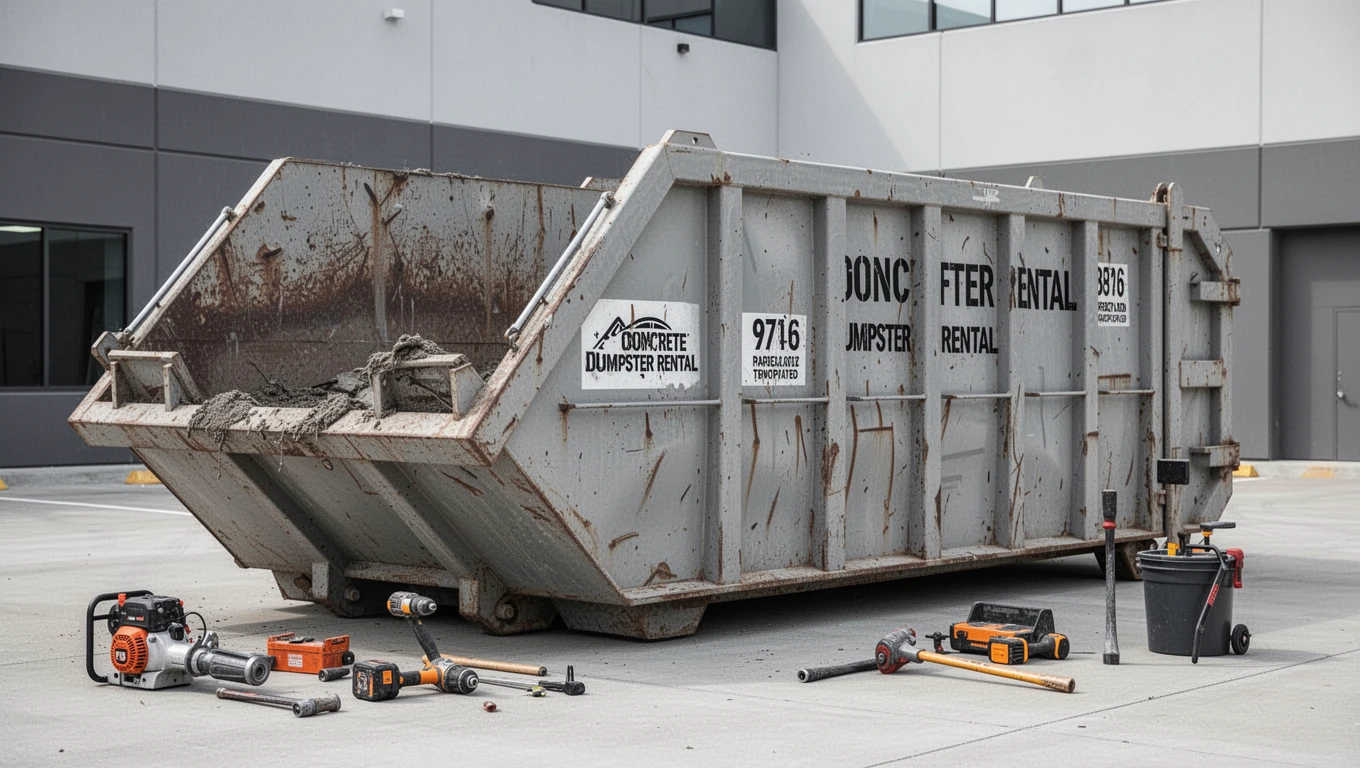 Concrete Dumpster Rental